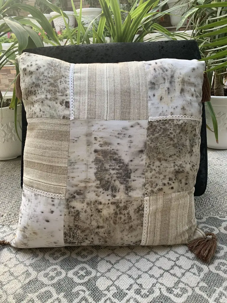 UPCYCLED CUSHION - EARTHY STRIPE SQUARE