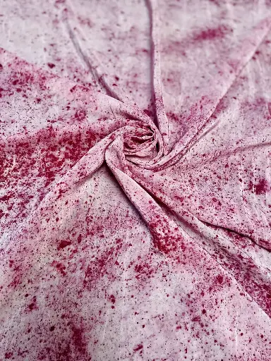 FABRIC - PINK SPLASH ON CREPE